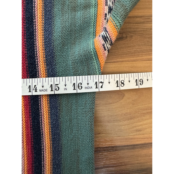 Chaps Southwestern Aztec Stripe Sweater Women's S Boho Coastal Grandma Knit Top - Picture 6 of 8